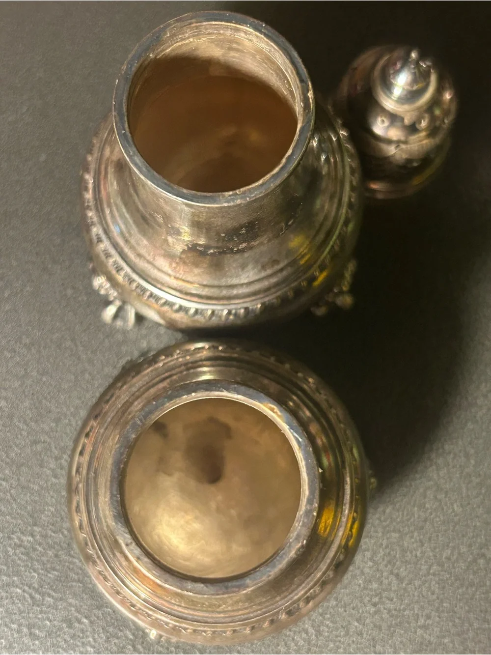 Antique E. G. Webster & Son Silver Plated Salt & Pepper Shaker Pair, Dinnerware